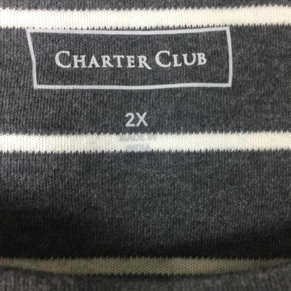 Charter Club Charcoal Swan Embellished Top - Picture 6 of 6